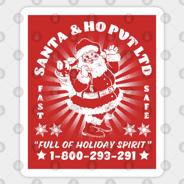 Santa Claus Xmas Vintage Company Logo Sticker by Black Tee Inc